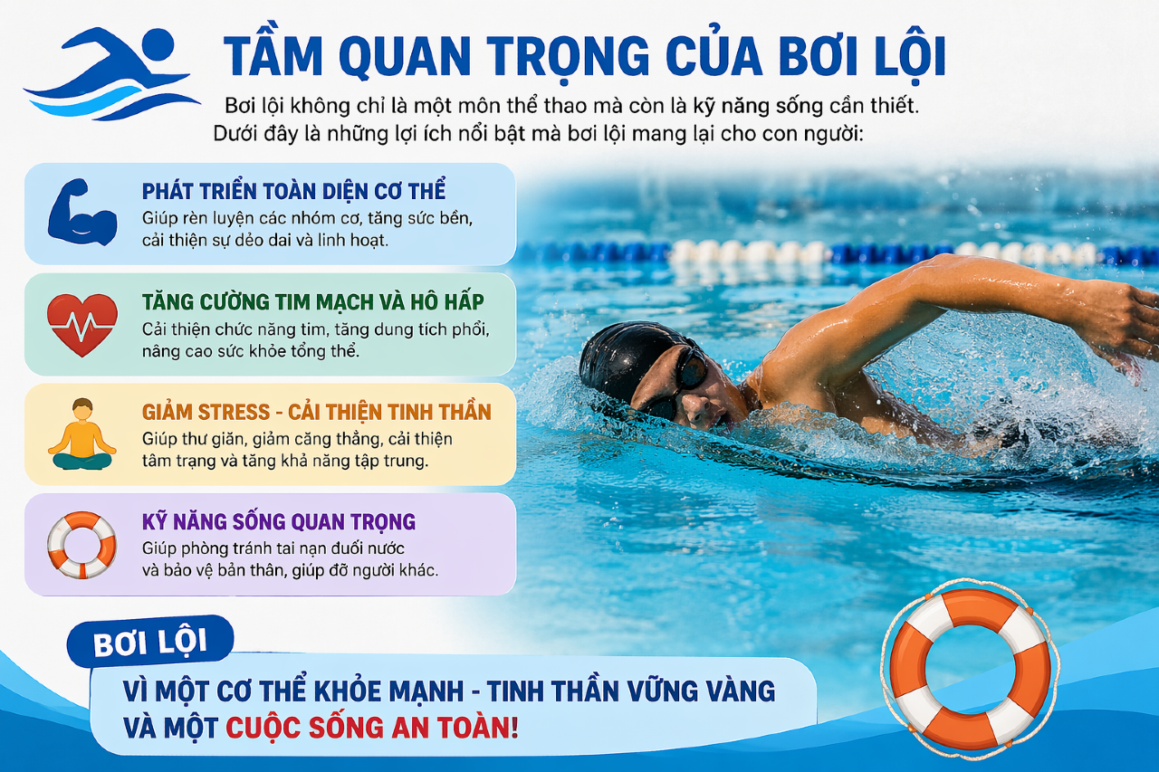 BƠI LỘI CHÌA KHÓA VÀNG CHO SỨC KHỎE VÀ KỸ NĂNG SỐNG