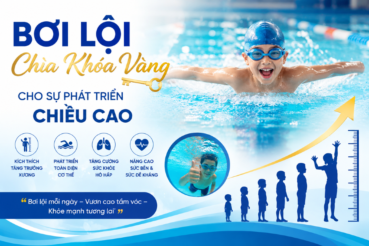 BƠI LỘI – BÍ QUYẾT PHÁT TRIỂN CHIỀU CAO VÀ NÂNG CAO THỂ CHẤT
